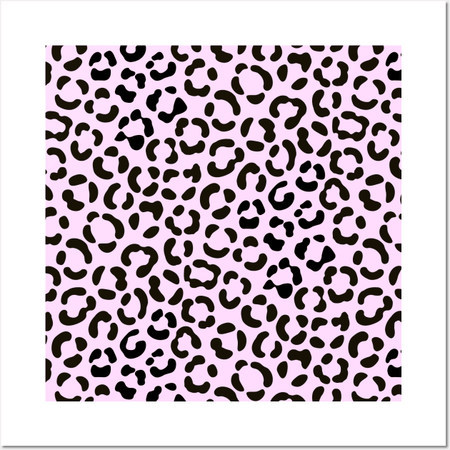 Trendy Black and Pink Leopard Effect Pattern Wall Art by NataliePaskell